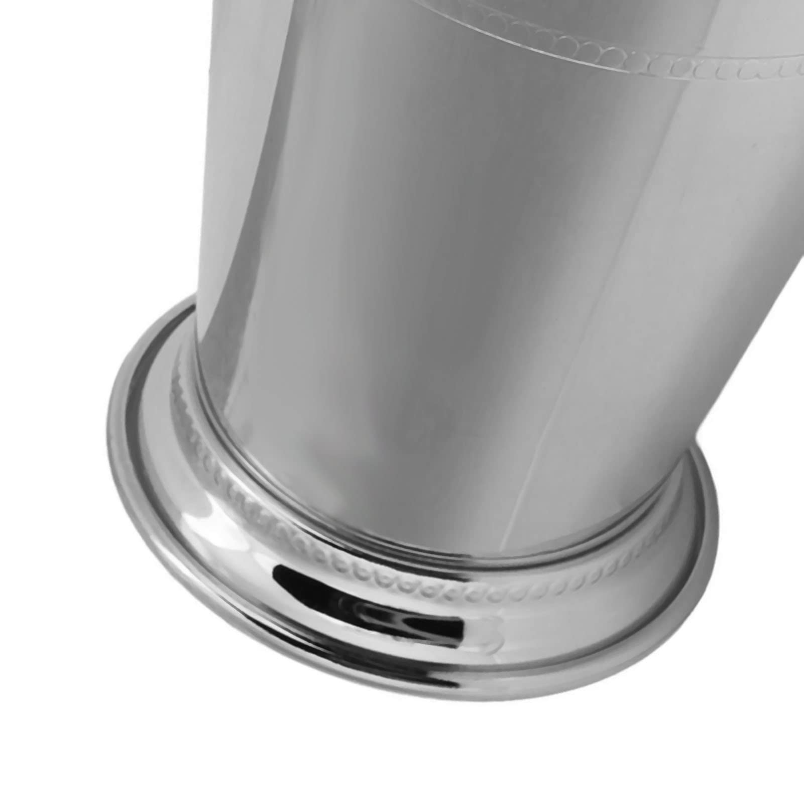 4 pezzi da 400 ml di tazze julep menta, da 14 once di bicchieri cocktail in acciaio inossidabile con bordo rivestimento in perline per succo birra per la birra bevanda bar (Argento classico)