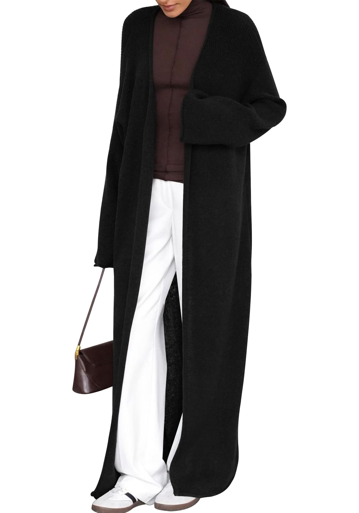 Unybwonn Long Cardigan Lightweight Open Front Long Sleeve Duster Sweater Casual Loose Thin Knit Maxi Coat Outwear