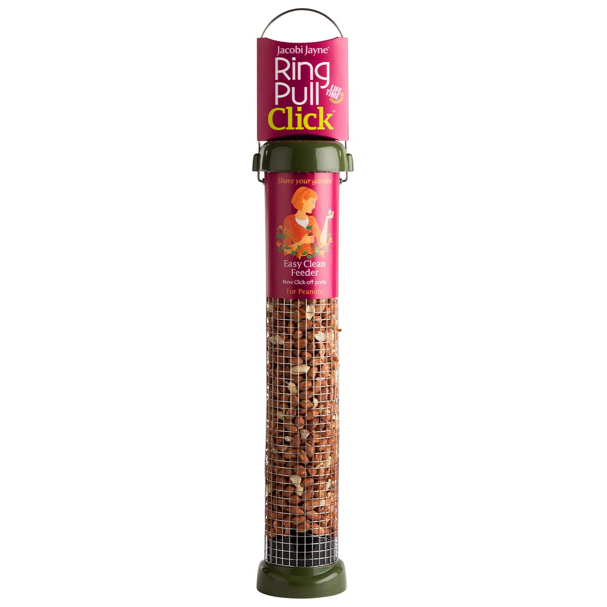 Jacobi Jayne RP3-S1G Ring-Pull Click Small Seed Feeder, green Bird — view 12