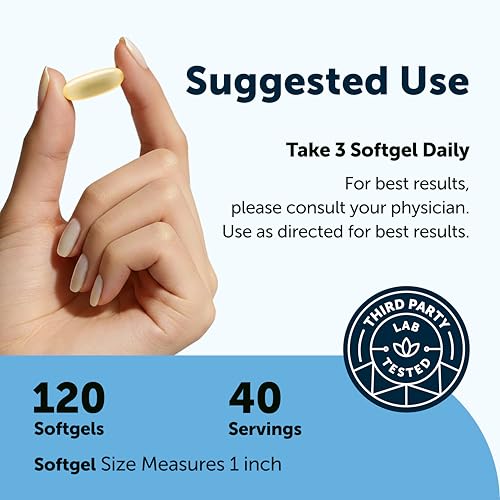 Image of Micro Ingredients Omega 3 Fish Oil Supplements 3,000mg Per Serving, 120 Softgels | Lemon Flavored - Burpless | EPA 540mg + DHA 360mg | Deep Sea Fish