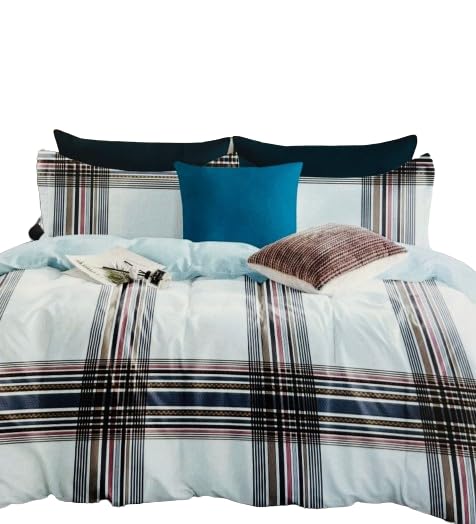 3/4 Pieces Satin Duvet Cover Set Queen 100% Natural Cotton Bedding Comforter Cover Set with Fitted Sheets Soft Quilt Cover Modern Design for Adult/Kids