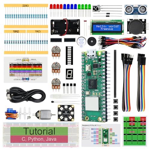 Super Starter Kit per Raspberry Pi Pico W Included Compatible con Arduino IDE 513-Page Detailed Tutorial 177 Items 87 Projects Python C Java Code