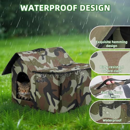 Maison pour chat sauvage d'extérieur hiver isolée et pliable 53cm