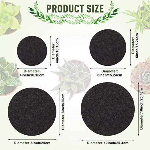 Image of GREENSHEEP Plant Pot Coaster Mat - Reversible Waterproof Round Absorbent Felt Fabric Plant Pad for Gardening Indoor and Outdoor Pots 4 /6 /8 /10 Inch (Dark Grey, 20 Pieces)