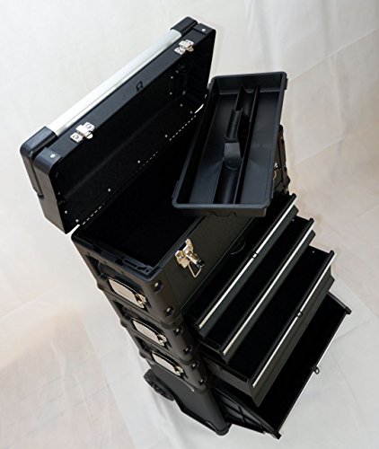 ASS Metall Werkzeugtrolley Werkstattwagen XXL Type: C1-B BLACK EDITION schwarz mit Schubladenverriegelung und Schloss – Bild 8
