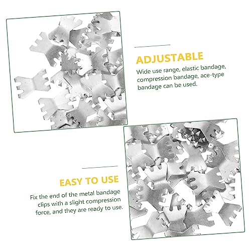 Operitacx 50 Unidades Bandagem fixa fivela alumínio Fivela fixação bandagem Clipe metal para bandage