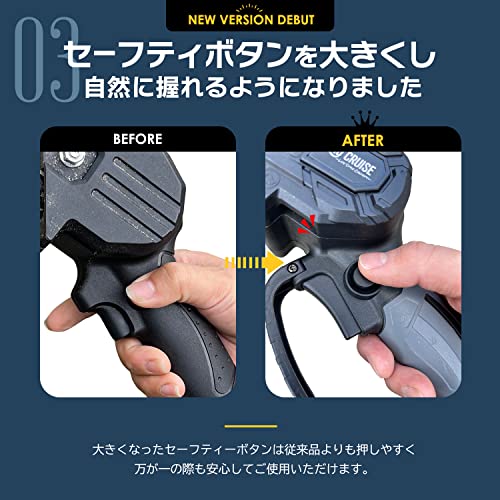 改良モデル チェーンソー 充電式【小型チェーンソー】電動チェーンソー ハンディ パワフル 21V 電動のこぎり チェーンソー 充電式 木工切断 トリミング 軽量 女性 枝切り 伐採 薪作り 電動チェンソー 家庭用 園芸用 ガーデニング 軽量 日本語取扱説明書付き (ディープグレー) 6枚目