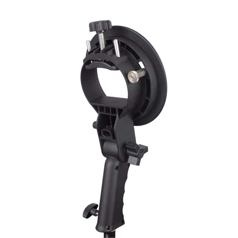 FND S-Type Bracket Replacement for Godox & Bowens S Mount Holder for Speedlite Flash Snoot Softbox Honeycomb (S Bracket) with Hand Grip