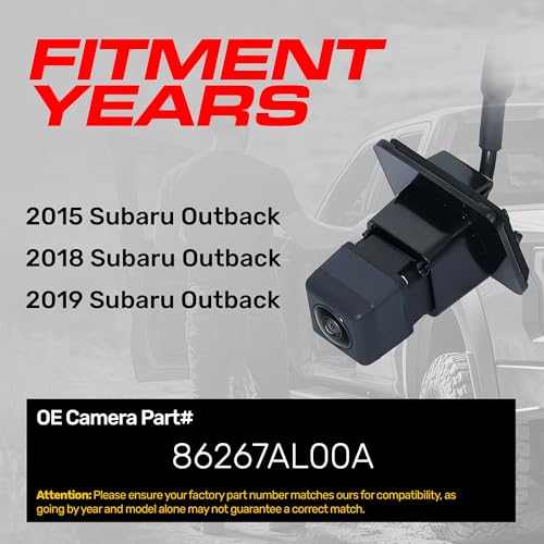 Image of Master Tailgaters Replacement for Subaru Outback (2015, 2018-2019) Backup Camera OE Part # 86267AL00A
