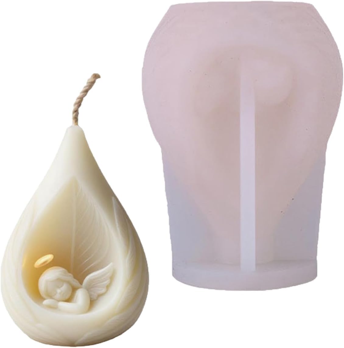 Angel Candle Mold Teardrop Shape Silicone Mold Angel Baby in Teardrop for Candle Making Wax Melts Aromatherapy Resin Casting Home Decor Candles Mother's Day Birthday Gifts-image-41