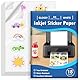Euqvunn 18 Sheets Stickerpapier zum Selbst Drucken A4, Glänzend Weiß Wasserdicht Bedruckbares Vinyl Sticker Papier, Selbstklebende Vollseite für Inkjet-Drucker, Schnelltrocknend, 210x297mm