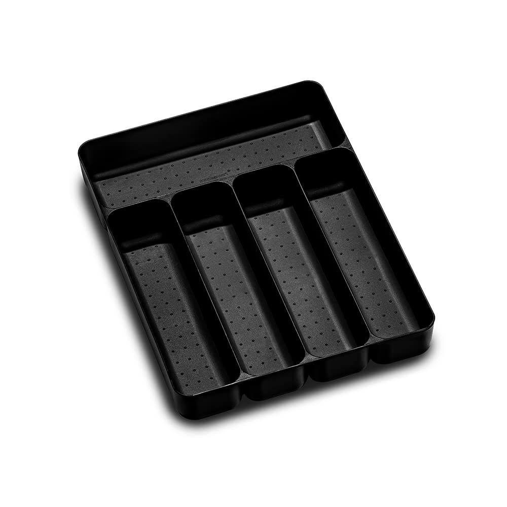 madesmartPremium Soft Small Silverware Tray Drawer Organizer, Carbon
