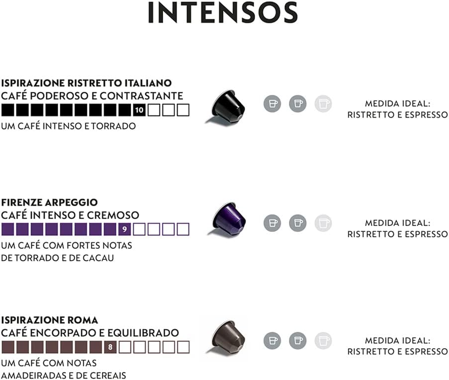 Nespresso Cápsulas de Café Intenso - 50 Cápsulas
