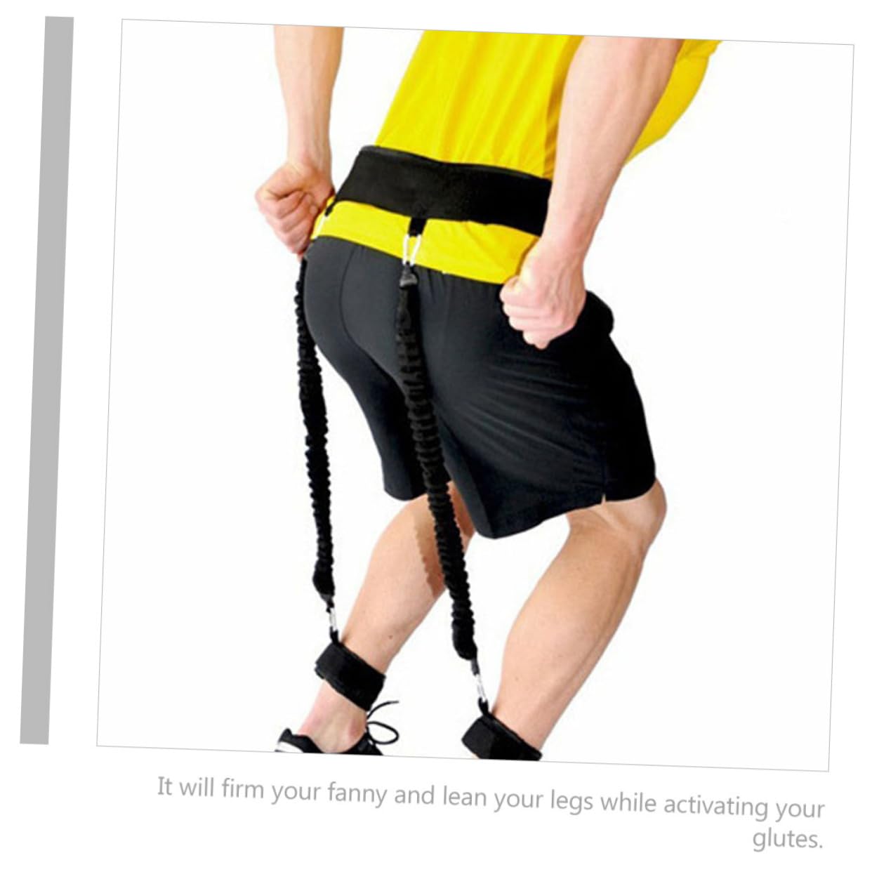 Bandas de Resistencia para Tobillo y Entrenamiento de Piernas, Accesorio Portátil de Fitness, Bandas Elásticas Negras para Ejercicio en Casa y Gimnasio, Kit de Entrenamiento