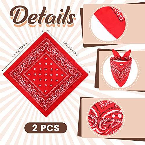 4 Pcs Pet Cowboy Costume Accessories For Adult And Pet 2 Brown Western Cowboy Hat And 2 Red Paisley Bandana Scarf West Cowboy Accessories For Dog Cat Men Women Halloween Festival Cosplay Party #TOP2