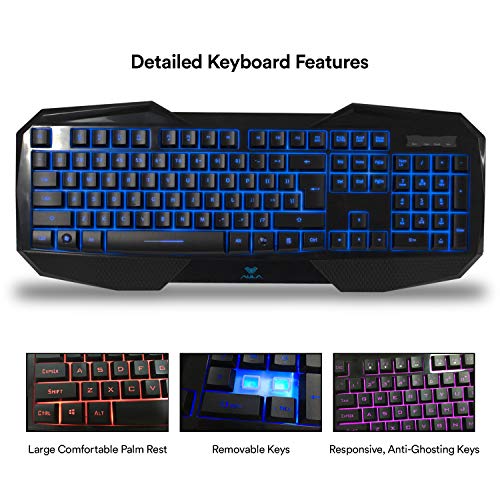 Teclado Gamer AULA con LED y Conexión USB miniatura 4