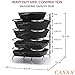 CAXXA Heavy Duty Pan Rack, Pot Lid Rack, Kitchen Cabinet Pantry Cookware Organizer Rack Holder with 5 Adjustable Dividers, Chrome