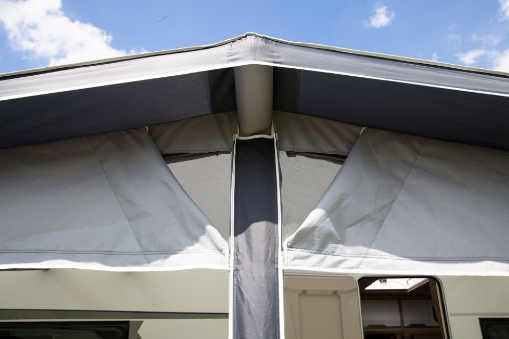 DWT aufblasbares Vorzelt für Wohnwagen - Prime Air II - herausnehmbare Vorder- und Seitenwände - Ganzzelt 240 cm Tiefe - Air-In-System