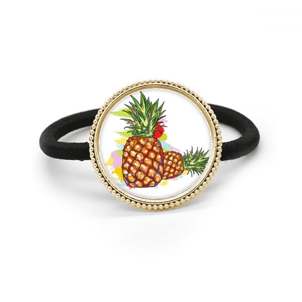 Élastique à cheveux PineFruits orné d'un anneau en métal argenté brillant