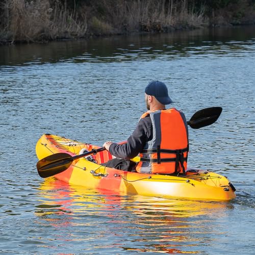 Image of PioneerWorks Kayaks, Sit On Top Fishing Kayak with Front Storage Well, Fishing Kayak with Paddle for Adults, Capacity of 308LBS, Hard Shell Recreational Kayak Boat