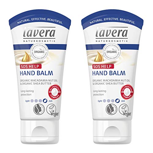 lavera Hand Balm SOS (Pack of 2): Moisturizing Hand Cream with Organic Macadamia Nut Oil & Shea Butter for Dry & working Hands – Hydrating Lotion – 1.7 Oz