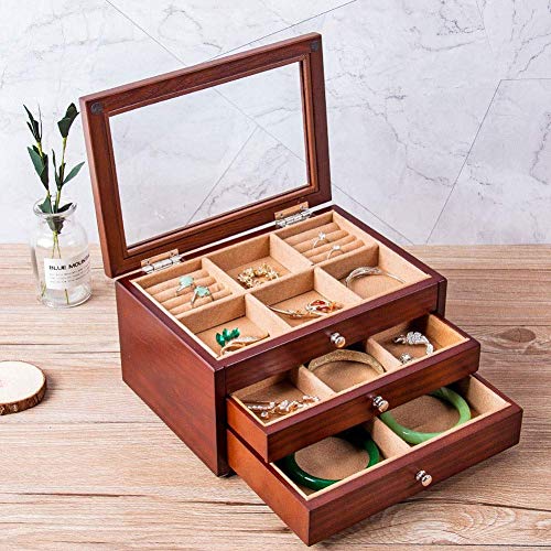 Boîte à bijoux en bois multicouche pour bagues et bracelets