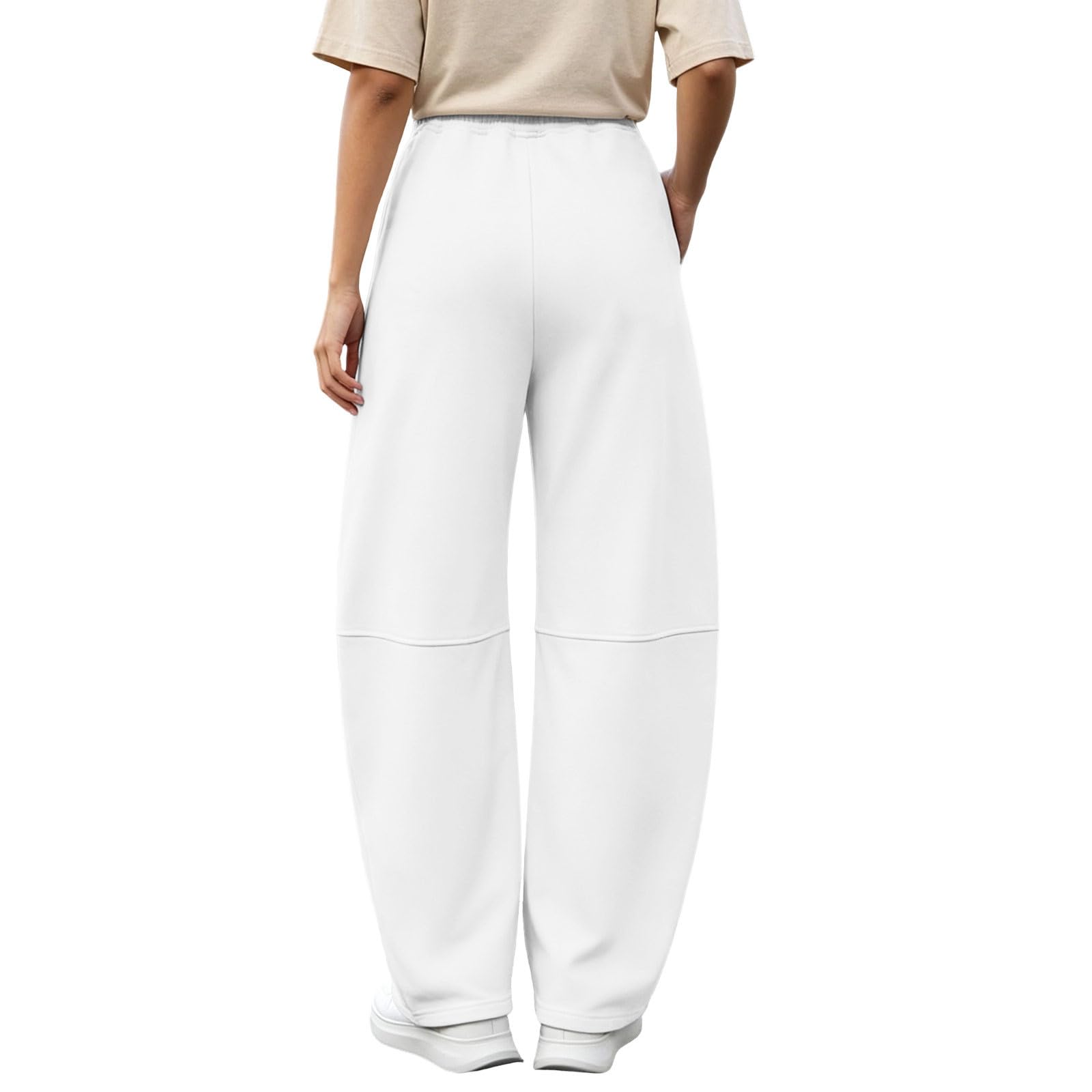 Generico Pantaloni da Jogging Donna Pantaloni a Gamba Larga con Elastico in Vita Pantalone Sportivi con Coulisse Comodi Pantlone Cotone Morbidi Casual Pants Lunghi per Allenamento e Fitness