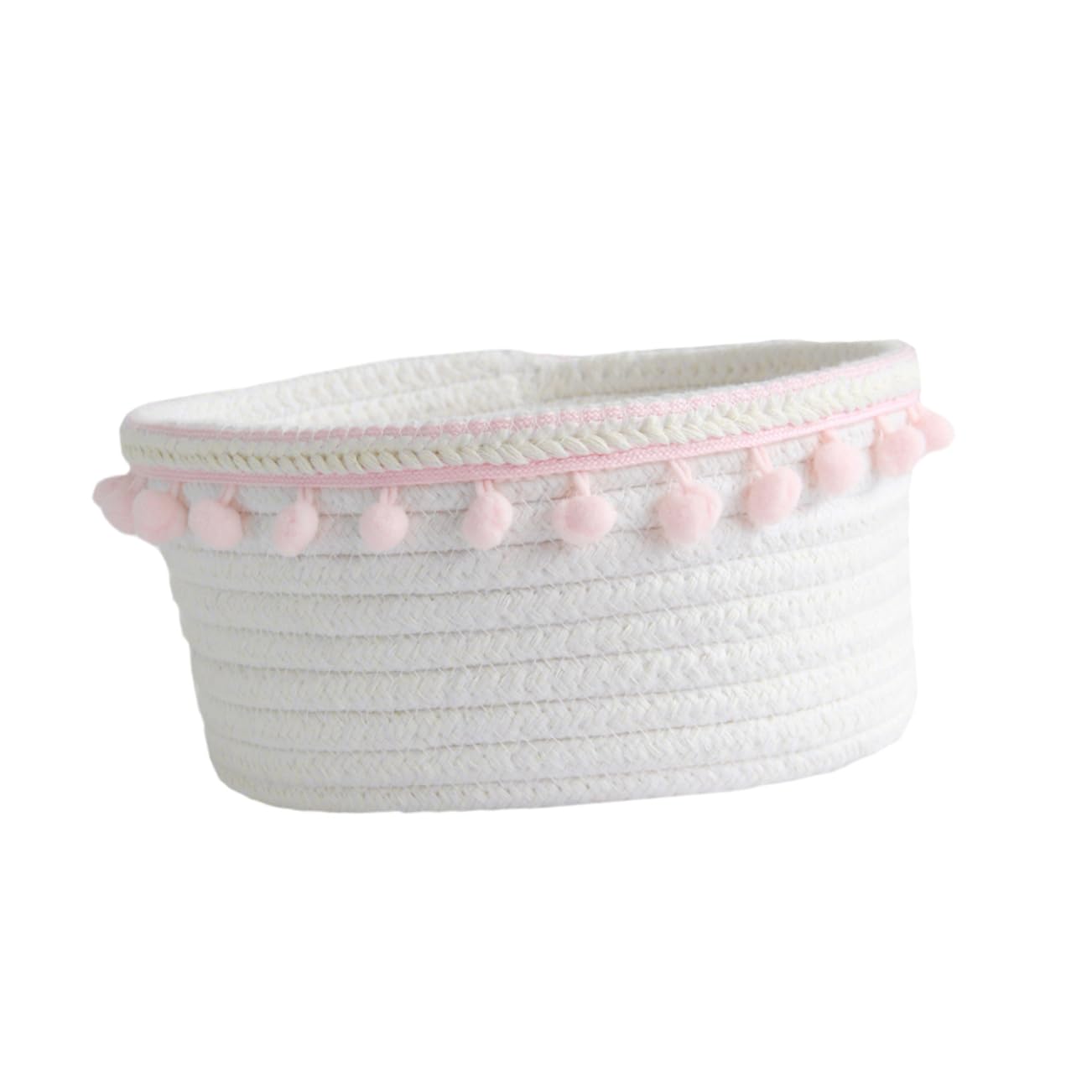 CHILDWEET Cotton Storage Basket Cotton Rope Basket Home Organizer Basket Pink Desktop Storage Basket Home Storage Basket