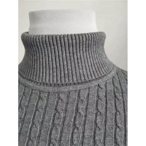 Men's Casual Turtleneck Sweaters Slim Fit Lightweight Thermal Pullover Sweater Long Sleeve Cable Knitted Tops4