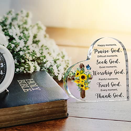 Yulejo Acrylic Christian Gifts For Women Inspirational Gifts With Bible Verse And Prayers Religious Gifts Scripture Gifts For Women Men Friends Keepsake Paperweight (Flower Style) #TOP3