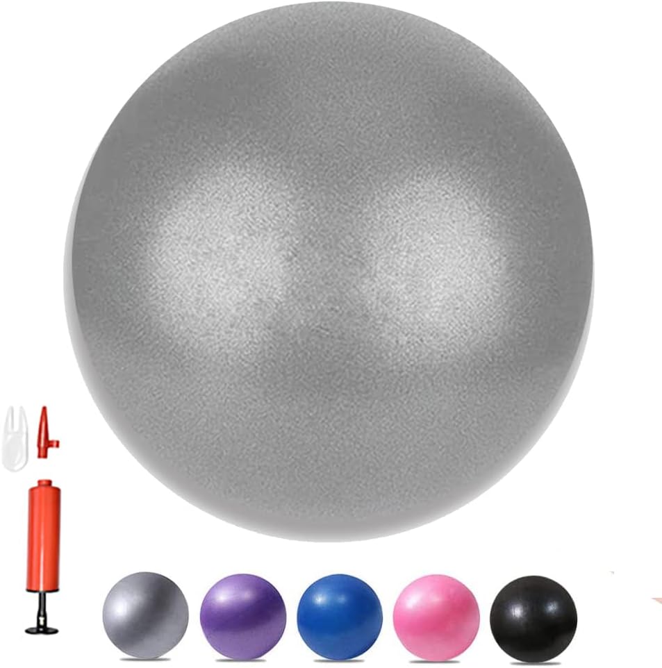 MOMPLUS 9 Inch Exercise Pilates Mini Yoga Balls Barre Small Bender for Home Stability Squishy Training Physical Therapy Improves Balance with Pump