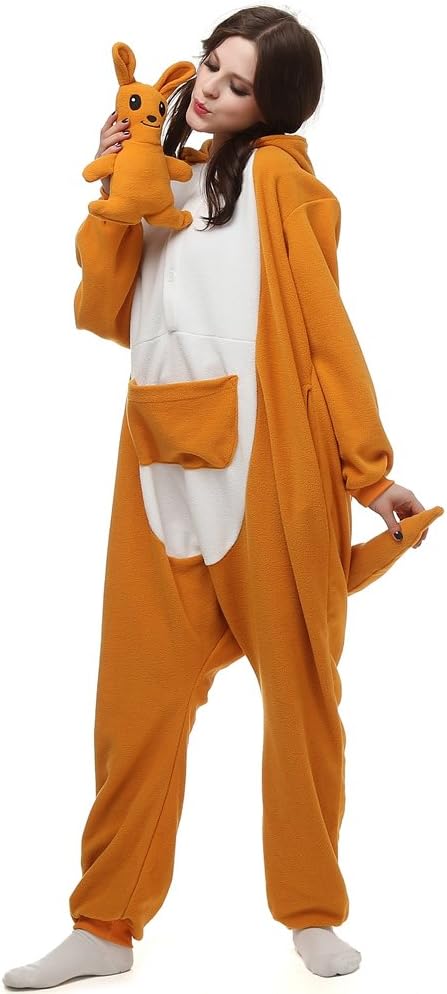 Adult Kangaroo Onesie Cosplay Costume Pajamas Halloween Sleepwear - Image 6