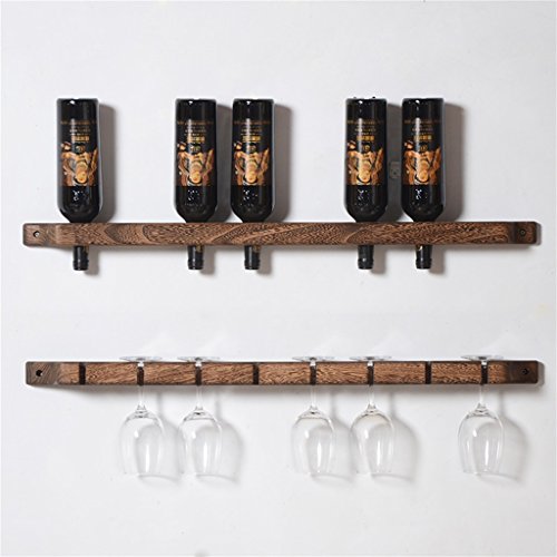 Soporte de vino de madera LUNEZY para pared set de 2 miniatura 3