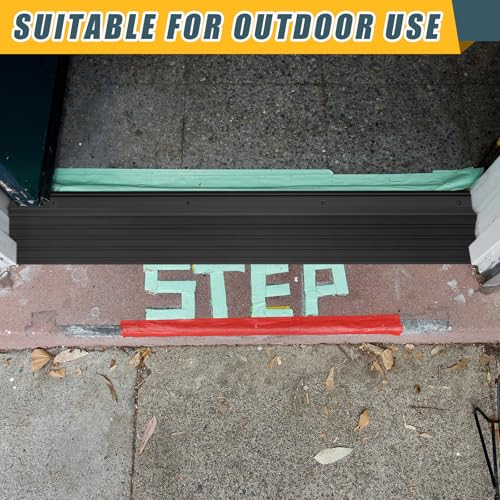 Blulu 48" Aluminum Exterior Door Threshold 5 5/8" Swing Threshold Black Heavy Duty Aluminum Door Sill Pan for Weatherproof & Easy Install for Residential/Commercial Use (1 Pcs) by Blulu - Image 5