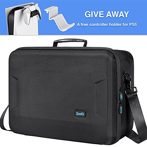 image for Zadii Hard Shell Carrying Case Compatible with PS5, Protective Travel 