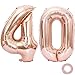 Produktbild Juland Luftballons 40. Geburtstag XXL Riesen Folienballon Zahl 40 Rose Gold - Große Folienmylar-Ballons 40-Zoll-Riesen-Jumbo-Zahl für Geburtstagsfeierdekorationen