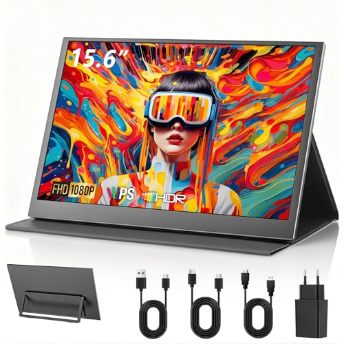 Xyvolve Moniteur Portable 15,6 Pouces, Écran Portable FHD 1080P IPS Anti-Reflets avec Double...