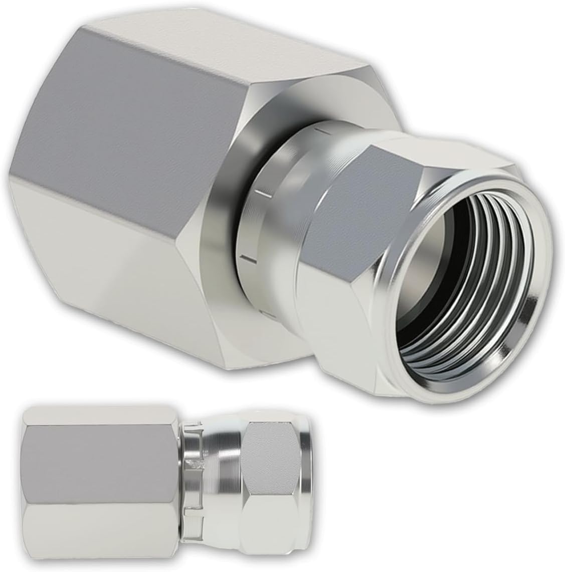 6506-04-06 Hydraulic Swivel Adapter 1/4" NPTF Female x 3/8" JIC 37° (2 Pcs)