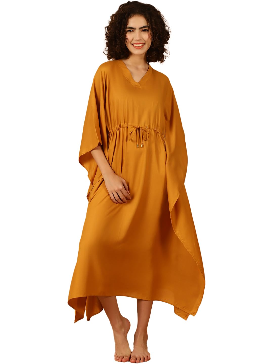 Solid Kaftan Cover-Up Nightdress Beachwear for Women & Teens Luxurious, Soft Cotton Sleepwear, Stylish & Comfortable Loungewear, Loose Fit-image-45