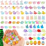 94 Stück Mini Tiere Harz,Mini Leuchtende Figuren Bunte Kleine Tierfiguren,Winzige Tiere Leuchtend,Mini Harz Tier Bunte,Miniatur Tiere Leuchtend,für Gartendeko DIY Micro Landschaft Szenen