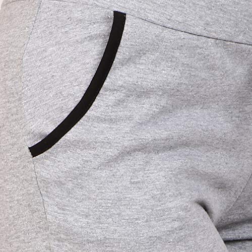 Image of Women's Cotton Track Pants (Grey & Black, Pack of 2)