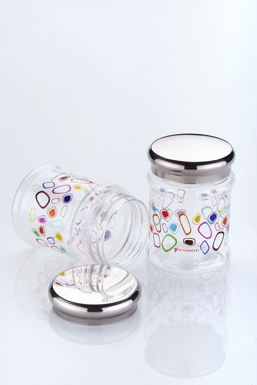 NavneetPriya 051 DURO PET JAR (200 G) 2 PC SET Unbreakable Duro pet jar & Spice Storage Containers, Food Storage Containers for Modern Kitchen (2 PCS PER 1 SET) (Pack of 2, Multicolor)