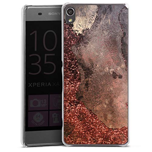DeinDesign Coque Compatible avec Sony Xperia XA Étui Housse Paillettes Look Marbre Bronze