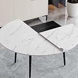 Charnière invisible : L'extenseur de plateau de table rond est doté d'une charnière invisible, vous évitant ainsi de rayer votre bureau. Résistant à plus de 500 pliages, il est conçu for durer. Équipé d'un connecteur for bureau et fabriqué en alliage de zinc, il s'assemble facilement et solidement à votre bureau, vous permettant de l'utiliser en toute sérénité