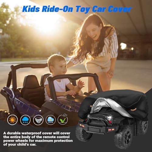 Funda para coche eléctrico para niños, impermeable, resistente, 900D, para exteriores, impermeable, hebilla resistente al viento, tira reflectante, cubierta universal de juguete grande, protección - imagen 7