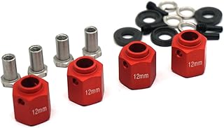 RCLIONS 12mm Hex Wheel Hubs for Trx4 1/10 RC Model Crawler Car (Red)