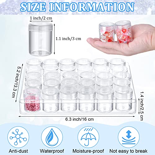 Image of Xinnun 4 Pcs Bead Organizer Transparent diamond art storage with Lid Plastic Embroidery Bead Storage Containers for DIY Crafts Jewelry Earring Sewing Pills Nail Small Items, Clear (30 Grids)