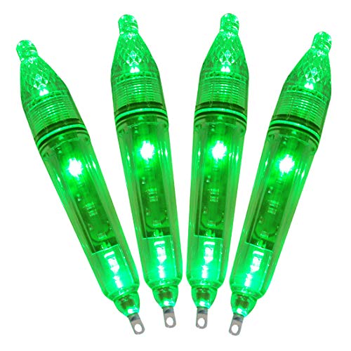kilofly 4 Set Boat Dock Lure Bait Battery Powered Green Underwater Fishing Light
