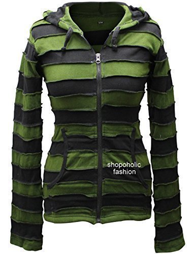 SHOPOHOLIC FASHION - Sweat à Capuche - Femme Multicolore Vert