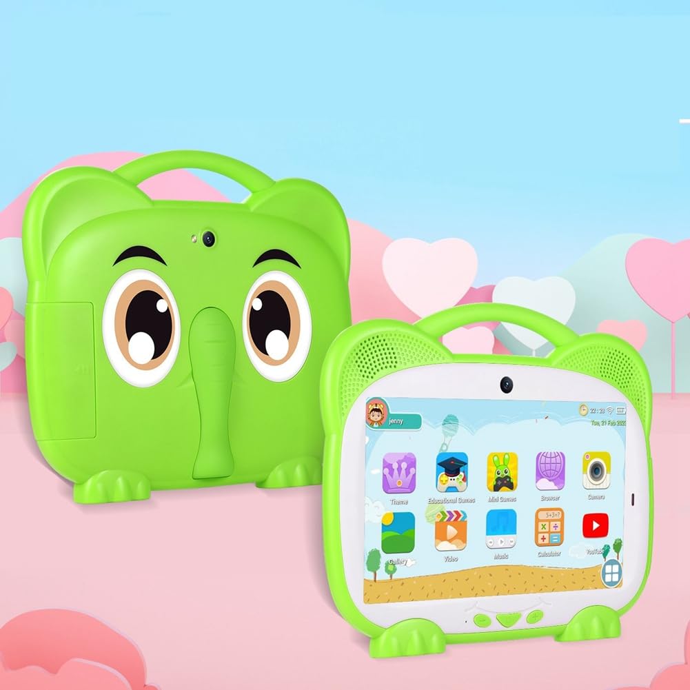 7-calowy tablet dla dzieci czterordzeniowy 1+8G podwójna karta WiFi Android 7.0 tablety do nauki edukacji dzieci oprogramowanie dla dzieci, zielony